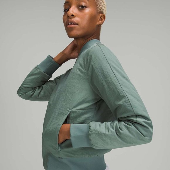 NWT Lululemon Non Stop Reversible Bomber, Sz 4, Tidewater Teal! - Picture 5 of 11